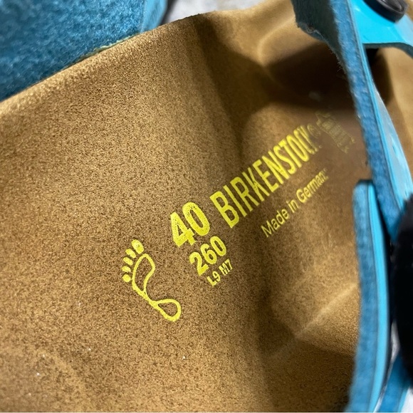 Birkenstock Birko Flor GIZEH Blue Patent 36 L9 M7 EU40 Regular/Wide ***RARE*** - Picture 4 of 11